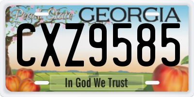 GA license plate CXZ9585