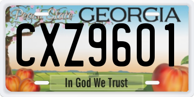 GA license plate CXZ9601