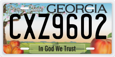 GA license plate CXZ9602