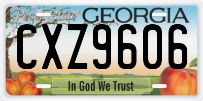 GA license plate CXZ9606