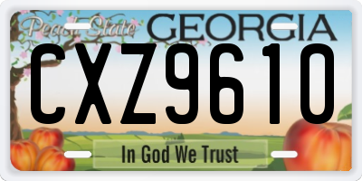 GA license plate CXZ9610
