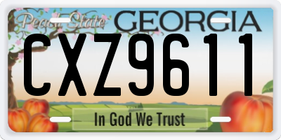 GA license plate CXZ9611
