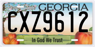 GA license plate CXZ9612