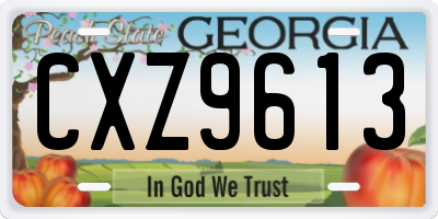 GA license plate CXZ9613