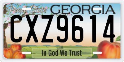 GA license plate CXZ9614