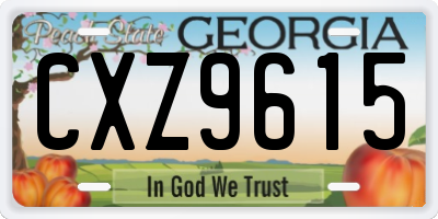 GA license plate CXZ9615