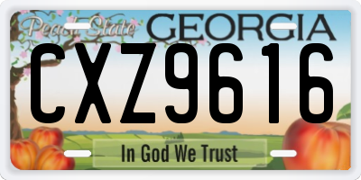 GA license plate CXZ9616