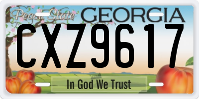 GA license plate CXZ9617