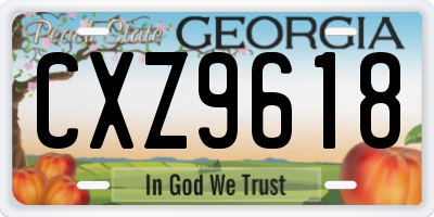 GA license plate CXZ9618