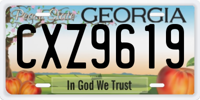 GA license plate CXZ9619
