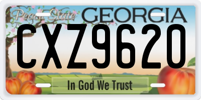 GA license plate CXZ9620
