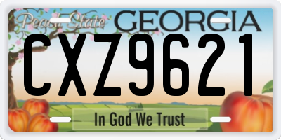 GA license plate CXZ9621