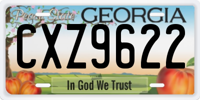 GA license plate CXZ9622