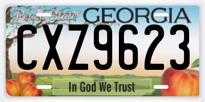 GA license plate CXZ9623