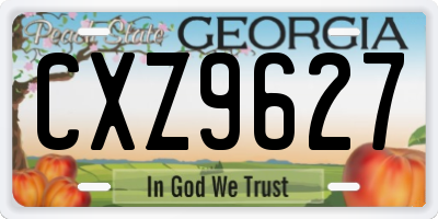 GA license plate CXZ9627
