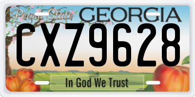 GA license plate CXZ9628