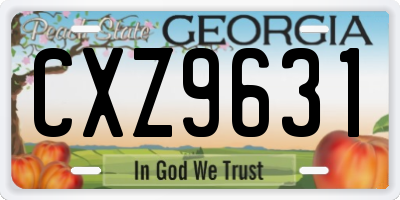 GA license plate CXZ9631
