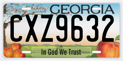 GA license plate CXZ9632