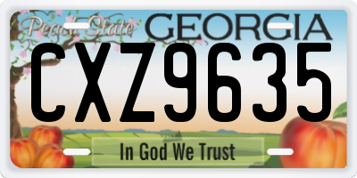 GA license plate CXZ9635