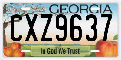 GA license plate CXZ9637
