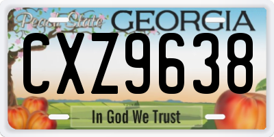 GA license plate CXZ9638