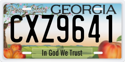 GA license plate CXZ9641