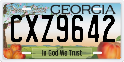 GA license plate CXZ9642