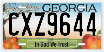GA license plate CXZ9644