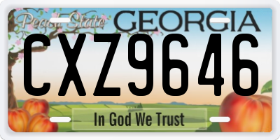 GA license plate CXZ9646