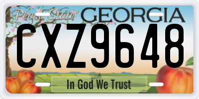 GA license plate CXZ9648