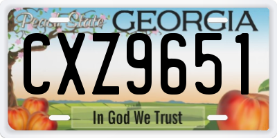 GA license plate CXZ9651