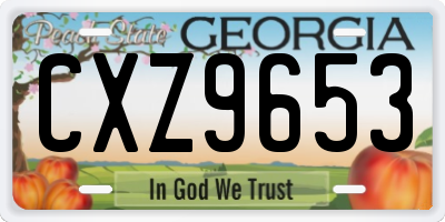 GA license plate CXZ9653