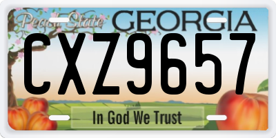 GA license plate CXZ9657