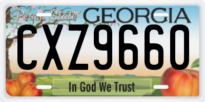 GA license plate CXZ9660