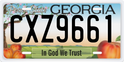 GA license plate CXZ9661