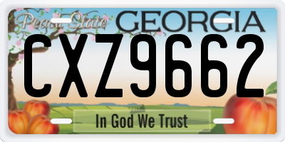 GA license plate CXZ9662