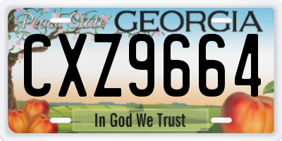 GA license plate CXZ9664