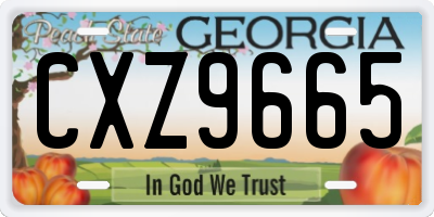 GA license plate CXZ9665