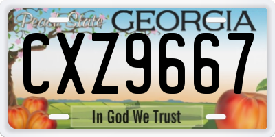 GA license plate CXZ9667