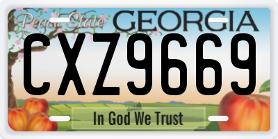 GA license plate CXZ9669