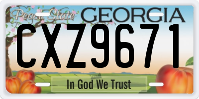 GA license plate CXZ9671