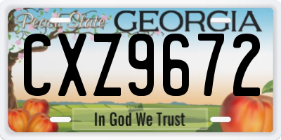 GA license plate CXZ9672