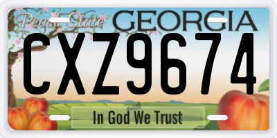 GA license plate CXZ9674