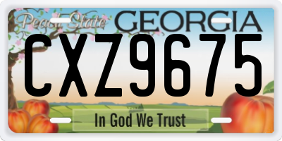 GA license plate CXZ9675