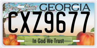 GA license plate CXZ9677
