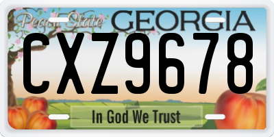 GA license plate CXZ9678