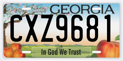 GA license plate CXZ9681