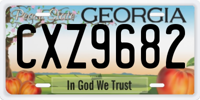 GA license plate CXZ9682
