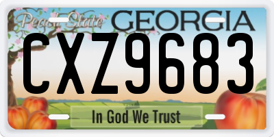 GA license plate CXZ9683