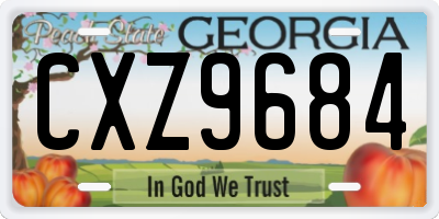 GA license plate CXZ9684